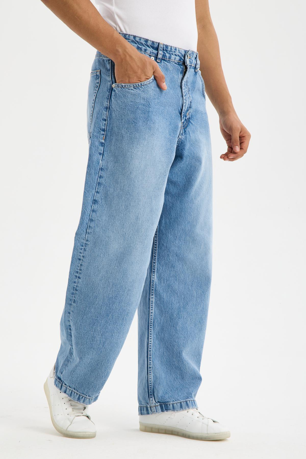 LACARINOErkek Super Baggy Kalıp Blue Jean Pantolon
