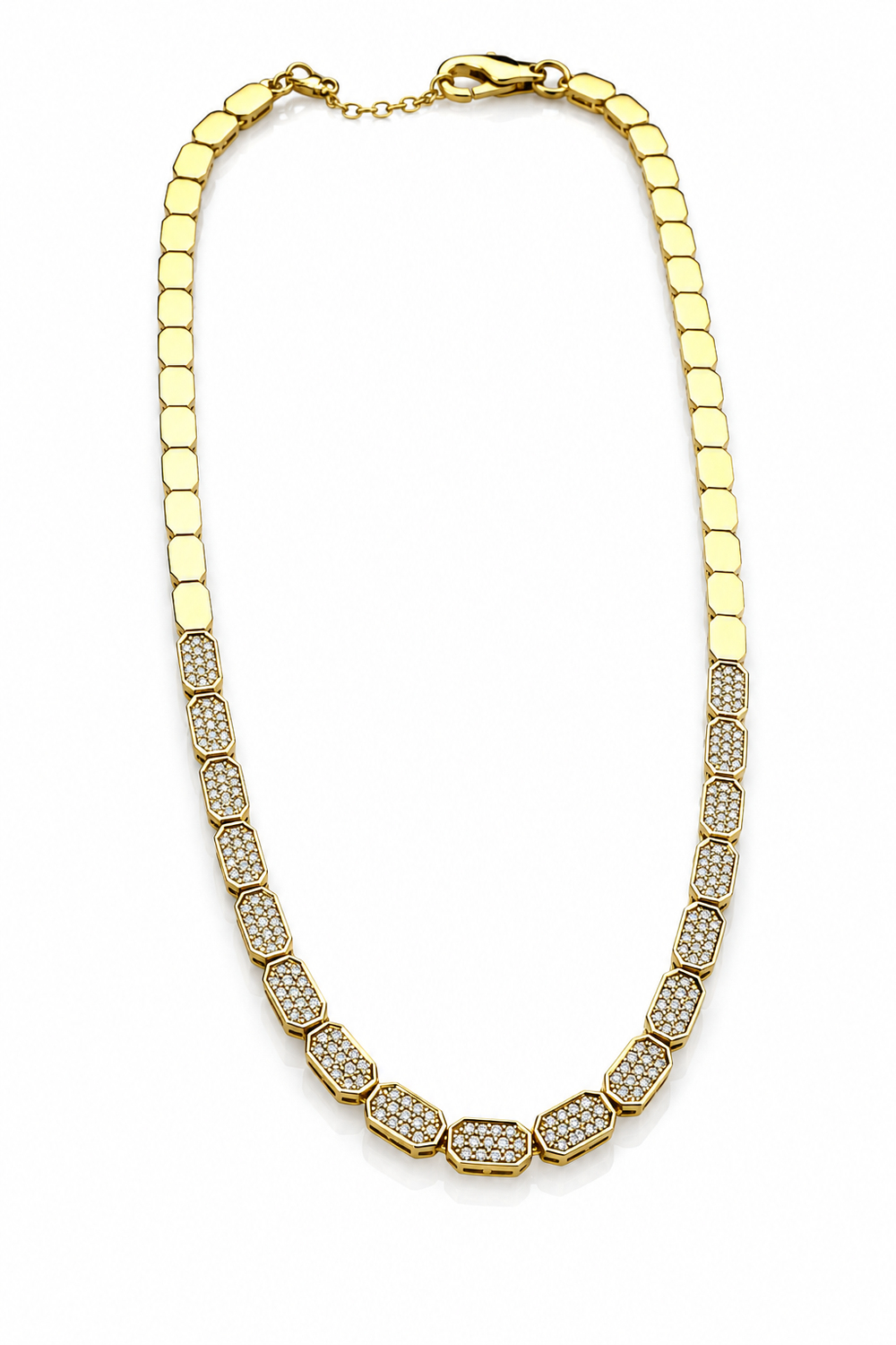925 Ayar Gümüş Diamond Plaka Kolye