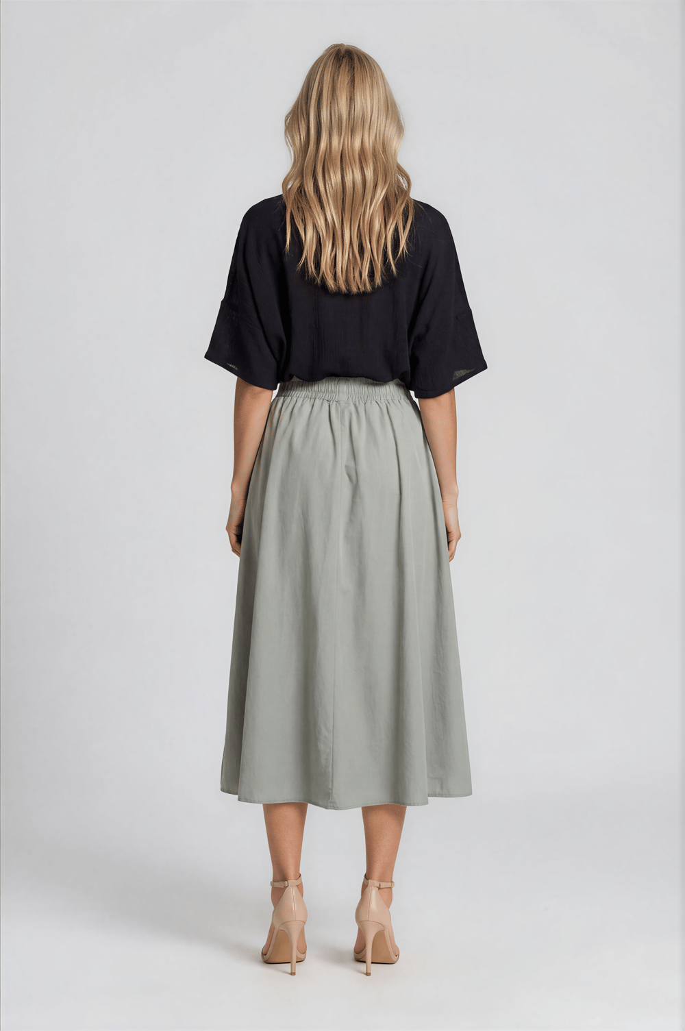 Asimetrik Kesim Kat Detaylı Oversize  Bluz SİYAH