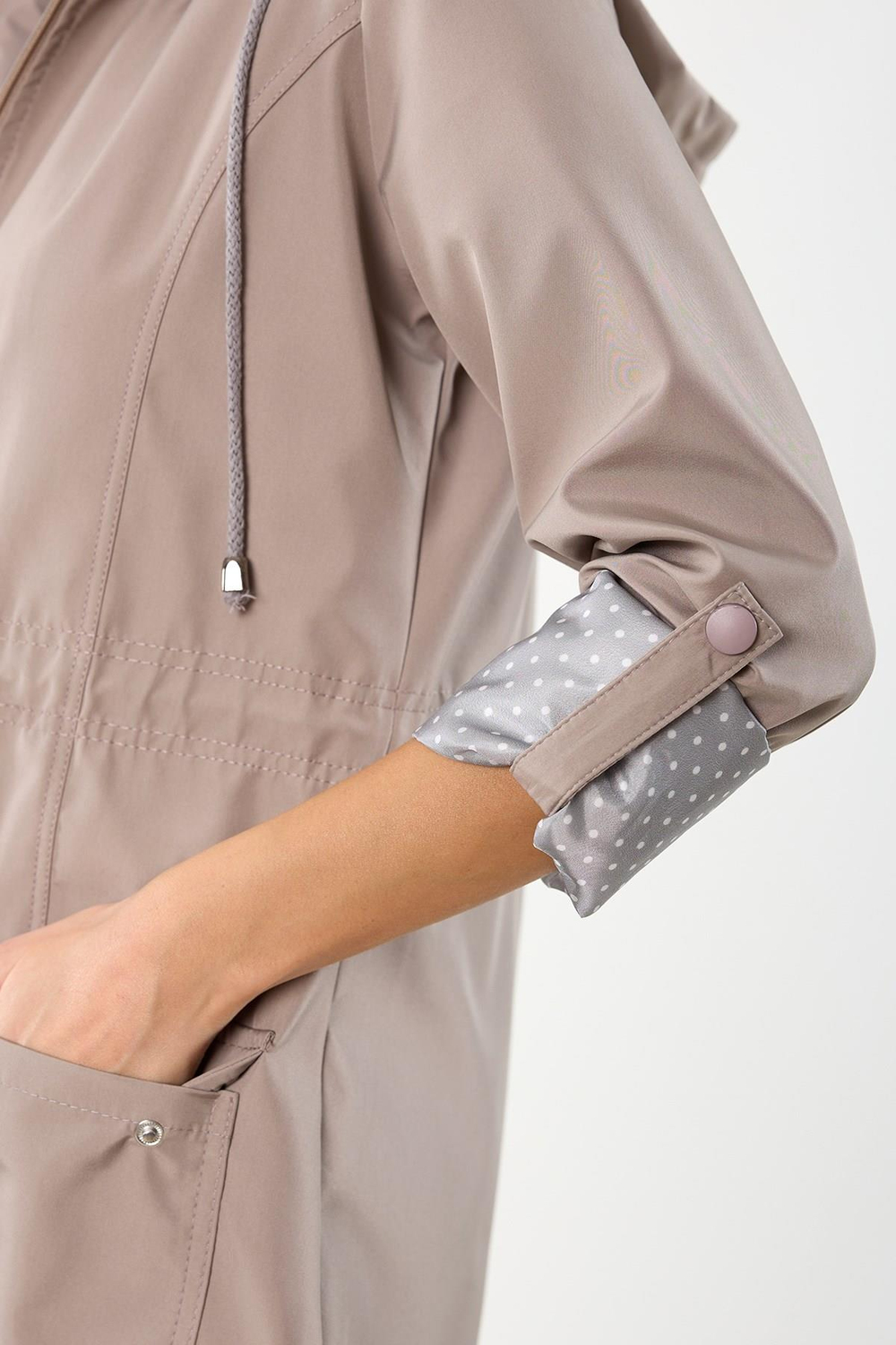 Christensen Kapüşonlu Çıtçıtlı Katlamalı Kol Safari Mont TAŞ