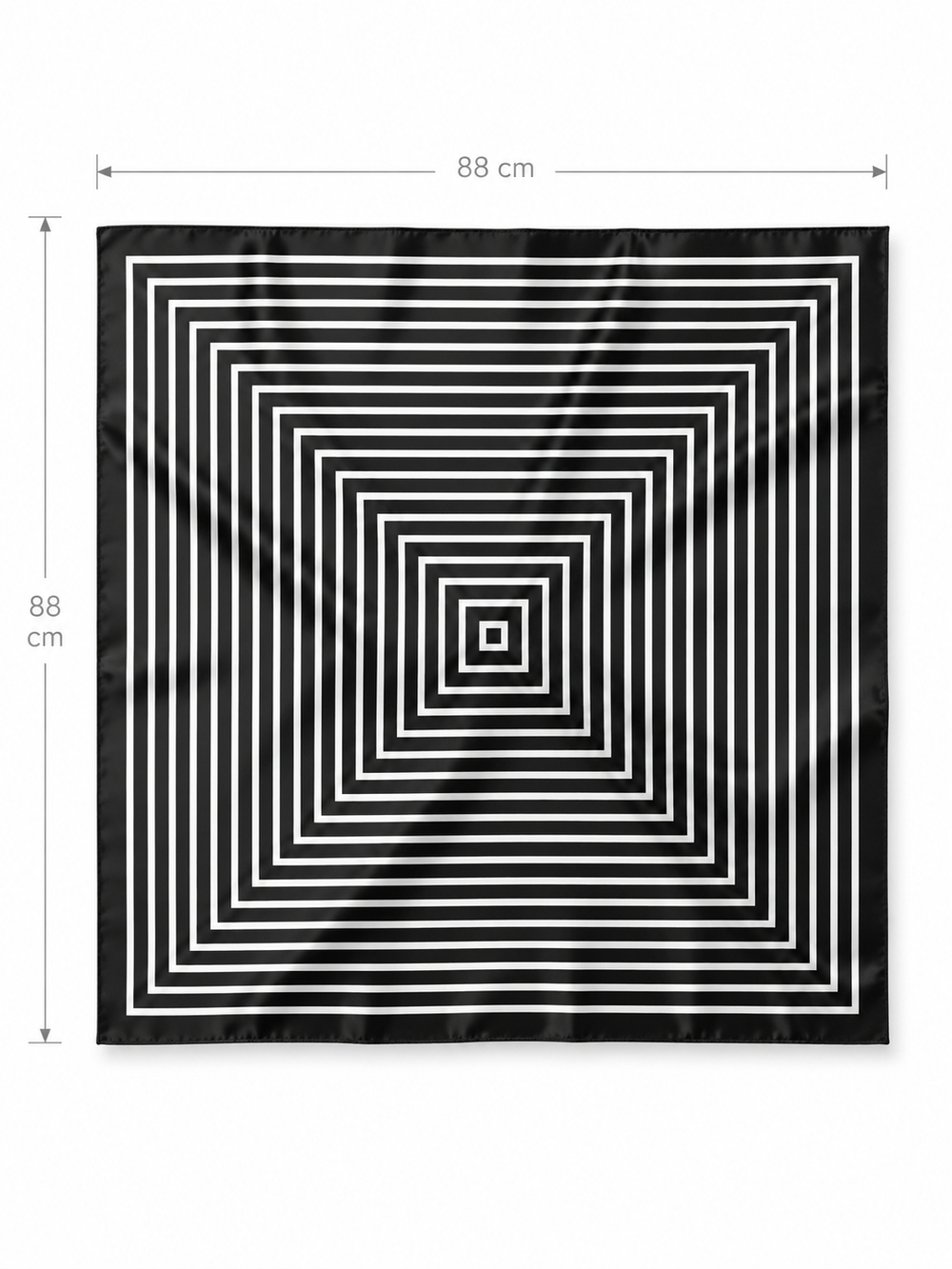 Çizgili Kare Formlu 85x85 cm Eşarp SİYAH