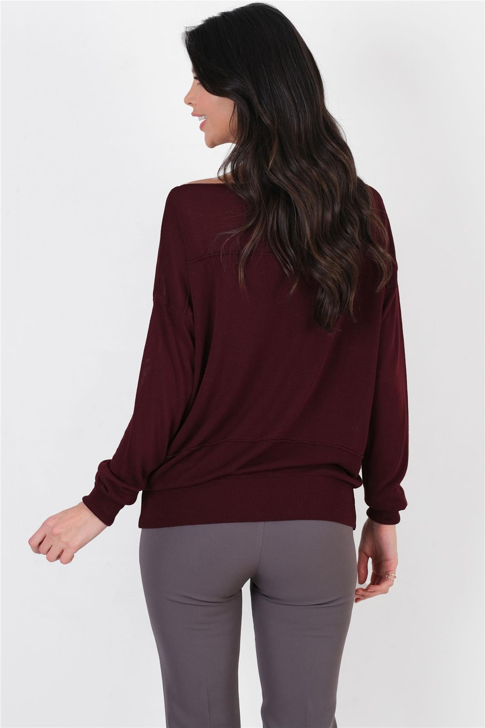 Consolato Kayık Yaka Triko BORDO