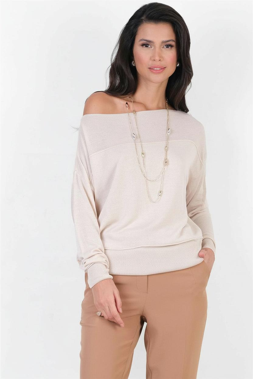 Consolato Kayık Yaka Triko EKRU