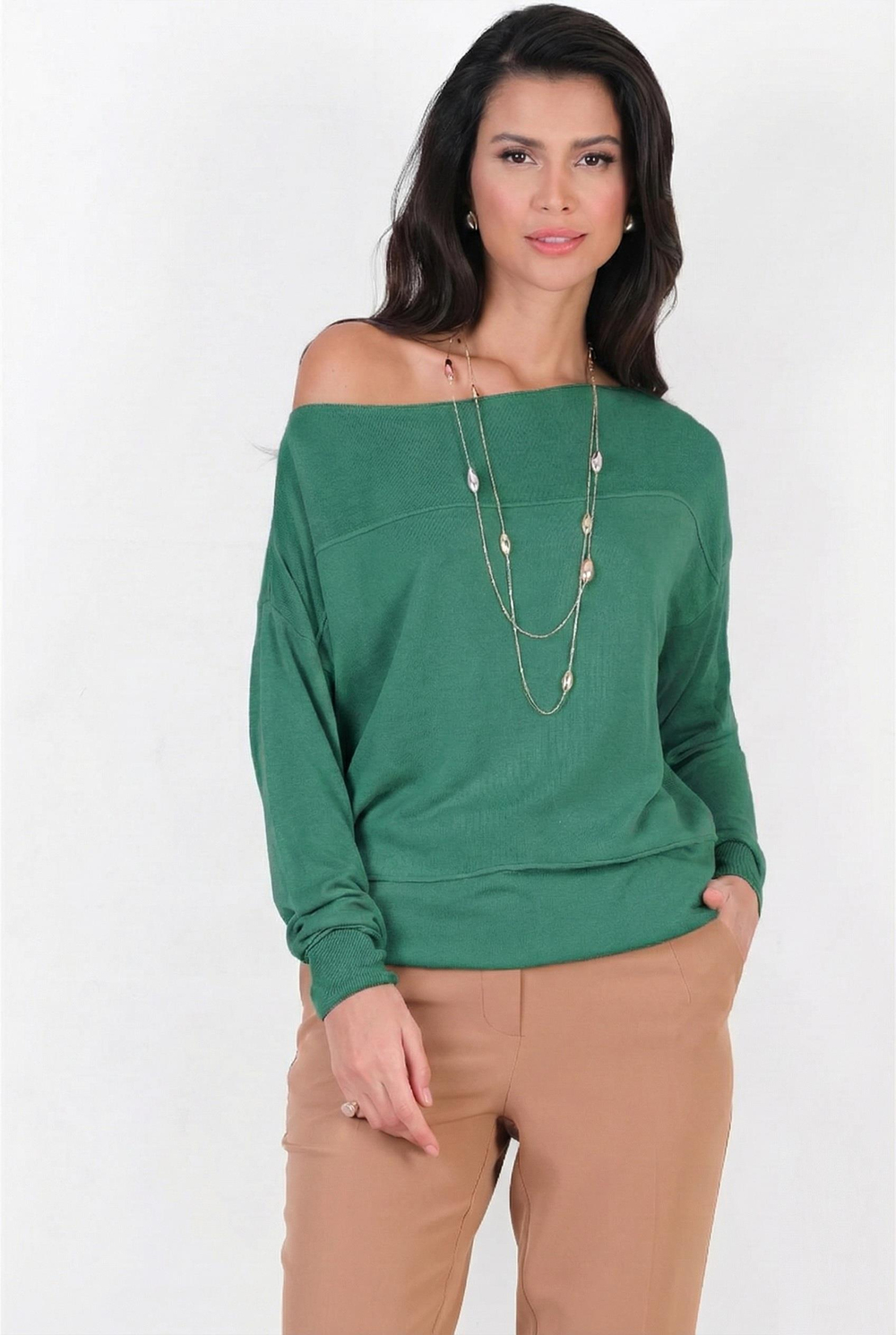 Consolato Kayık Yaka Triko YEŞİL