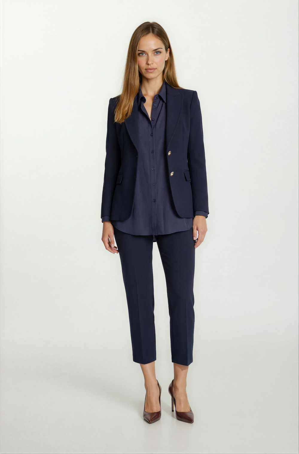 Cristano Klasik Yaka Bele Oturan Cep Kapaklı Ceket LACİVERT