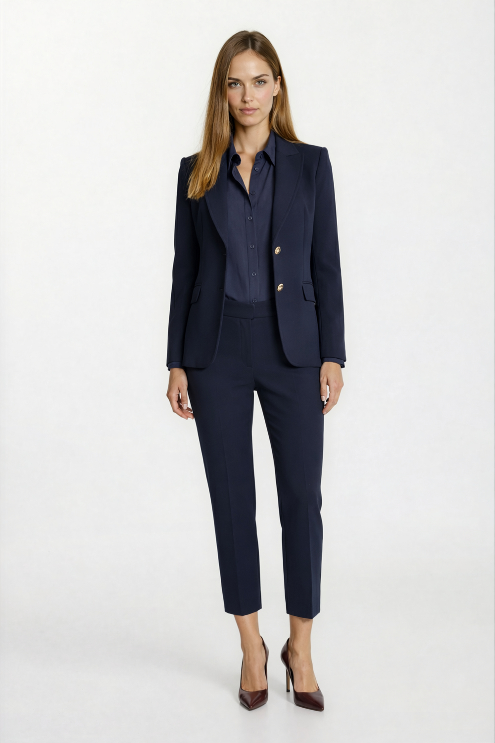 Cristano Klasik Yaka Bele Oturan Cep Kapaklı Ceket LACİVERT