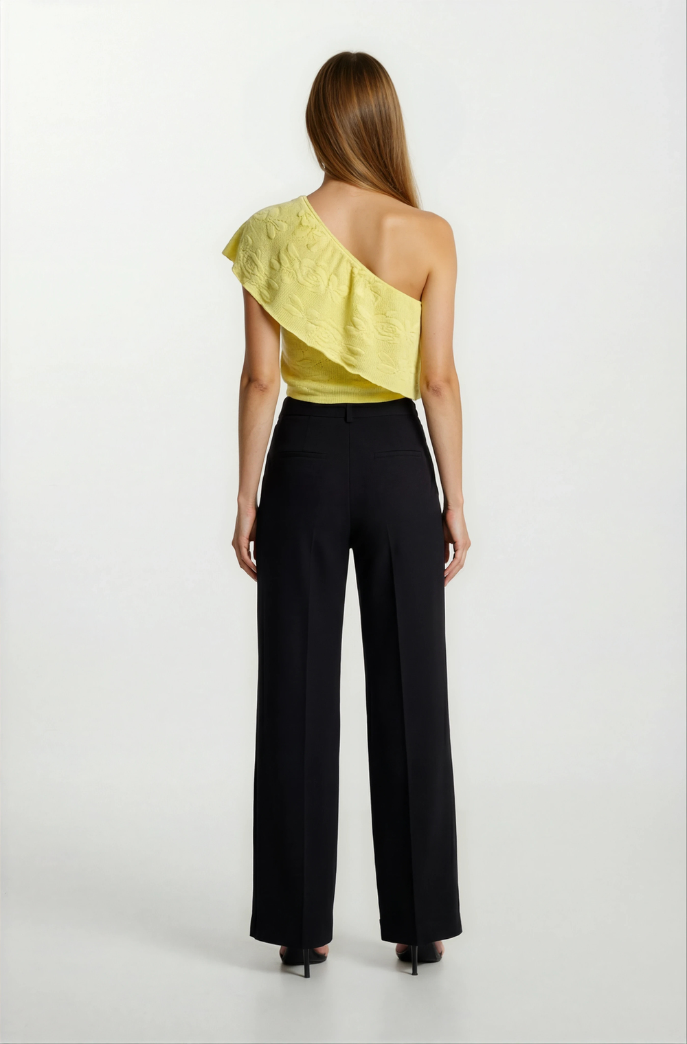 Darmo Tek Omuz Fırfırlı Triko SARI