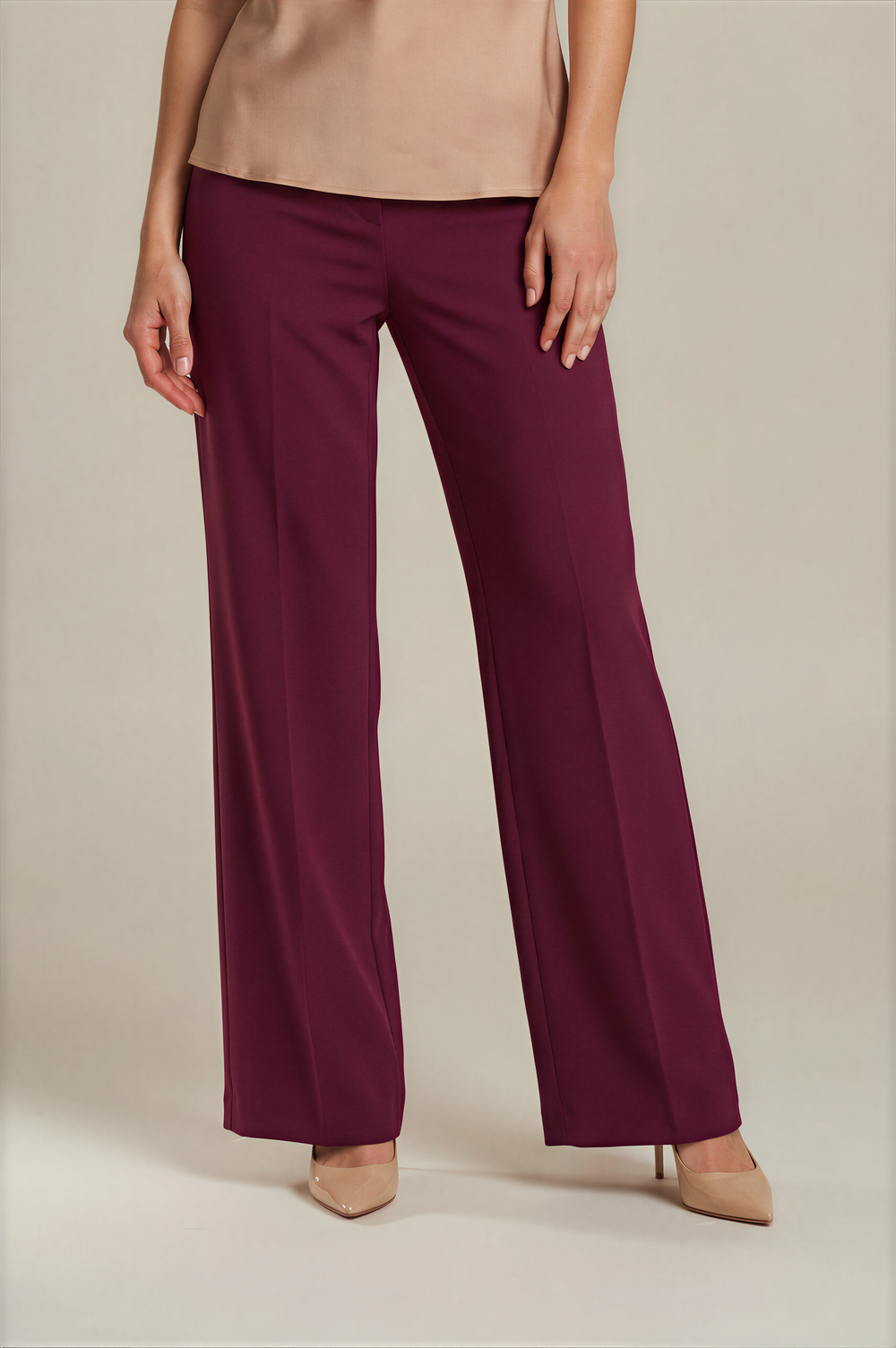Diamante Rahat Kesim Bol Paça Pantolon BORDO