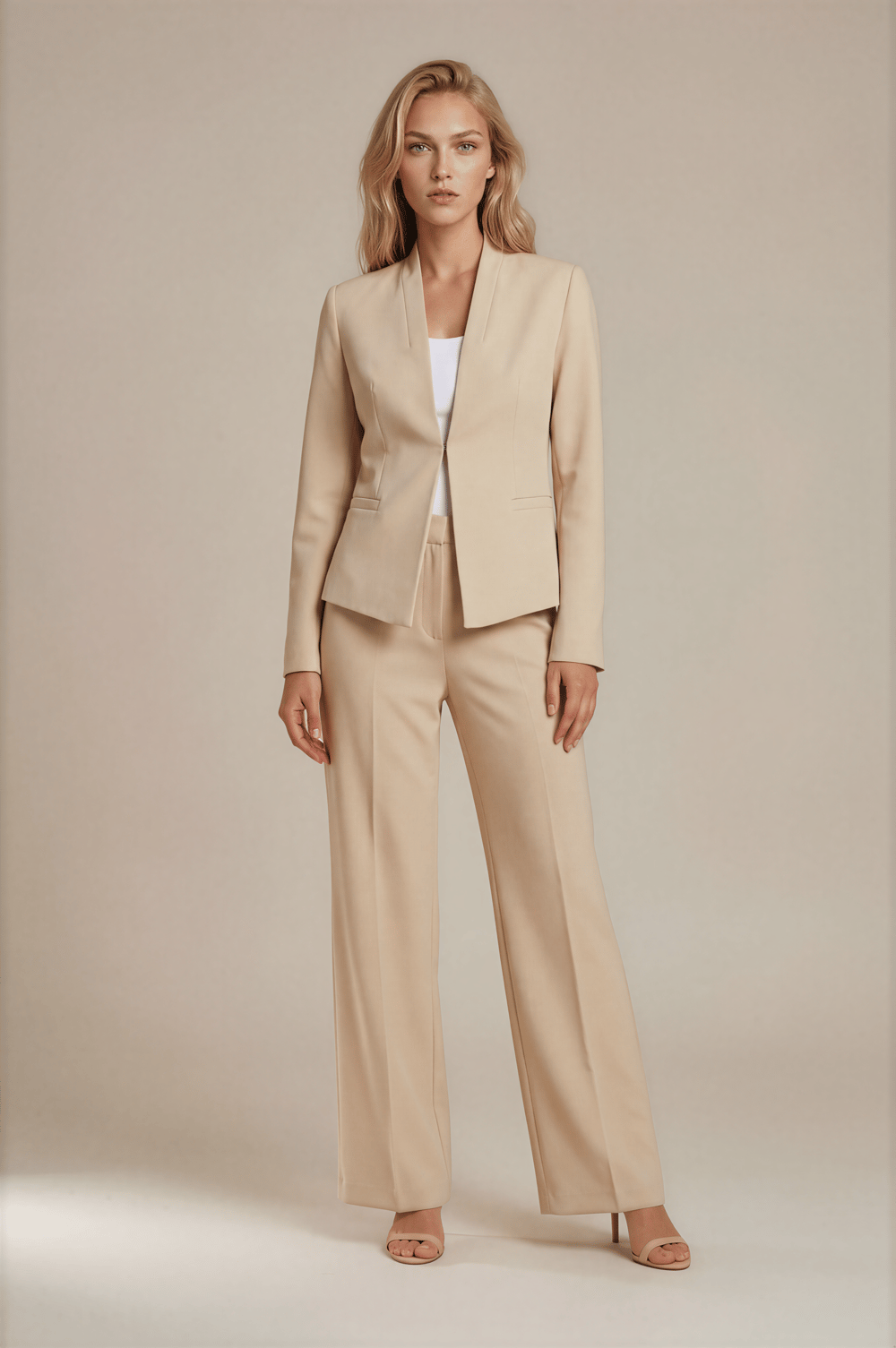 Diamante Rahat Kesim Bol Paça Pantolon CAMEL
