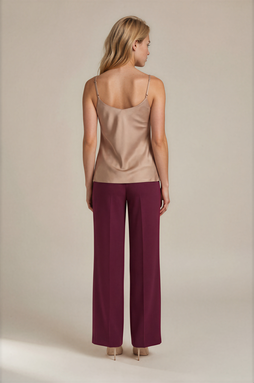 Diamante Rahat Kesim Bol Paça Pantolon BORDO