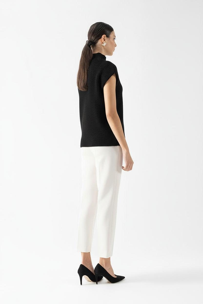 Dimitrio Dik Yaka Kolsuz Triko SİYAH