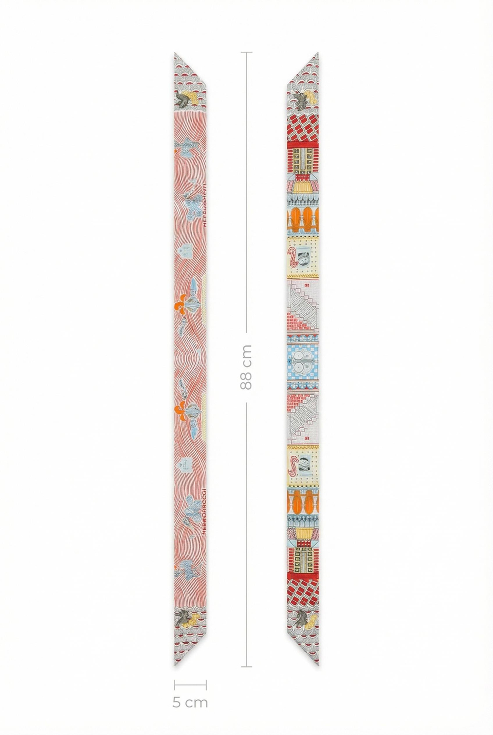 Twilly İnce Fular 88x5 cm KIRMIZI