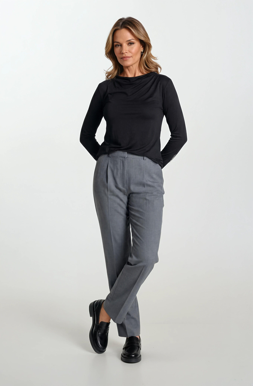 Dorindo Degaje Yaka Bluz SİYAH