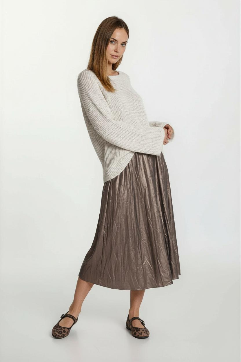 Dosolina Kayık Yaka Uzun Kol Triko BEJ