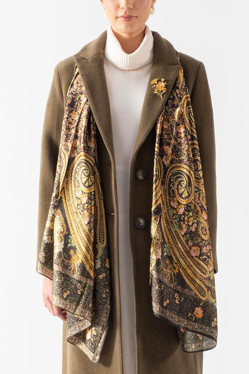 Felberbaum Desenli Şal YEŞİL