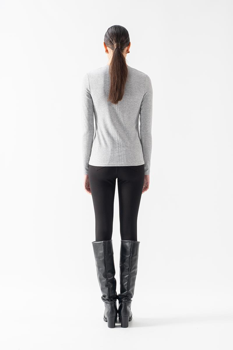 Fenwick V Yaka Uzun Kol Triko Bluz GRİ