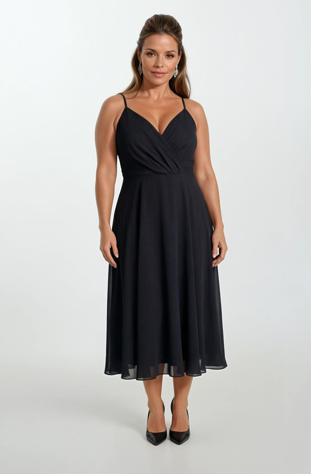 Gegia  Kruvaze Çapraz Bağcıklı Kısa Abiye SİYAH