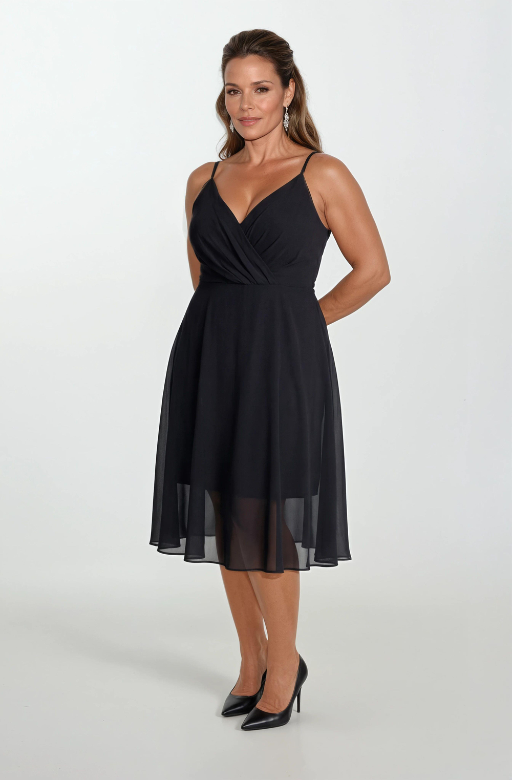 Gegia  Kruvaze Çapraz Bağcıklı Kısa Abiye SİYAH