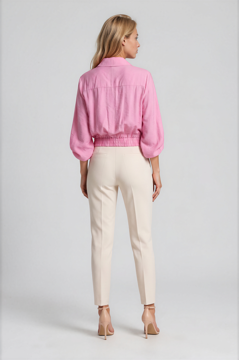 Lastik Bel Cepli Aerobin Bomber Bluz PEMBE