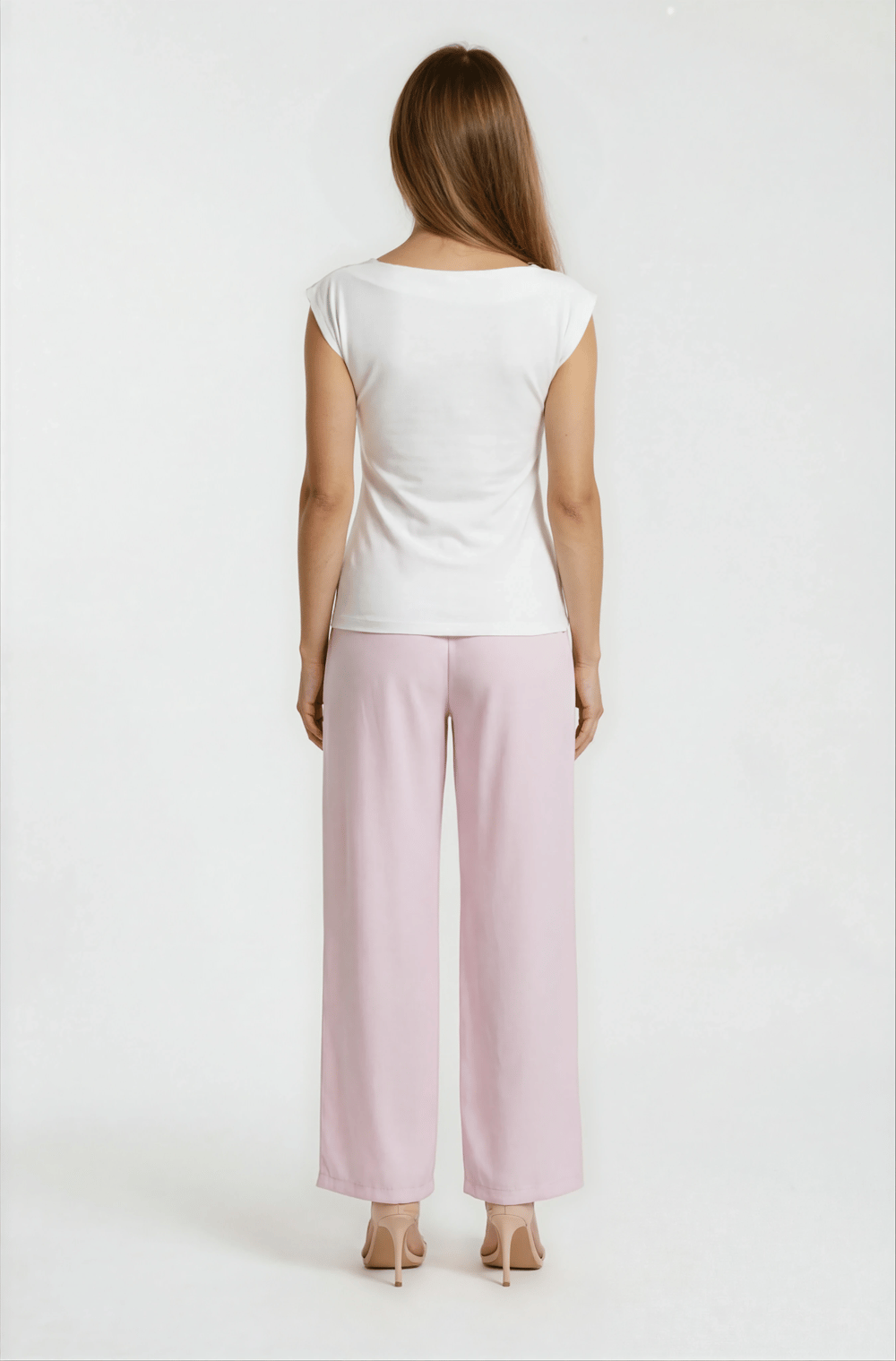 Laurento Beli Lastikli Bol Paça Pantolon PEMBE