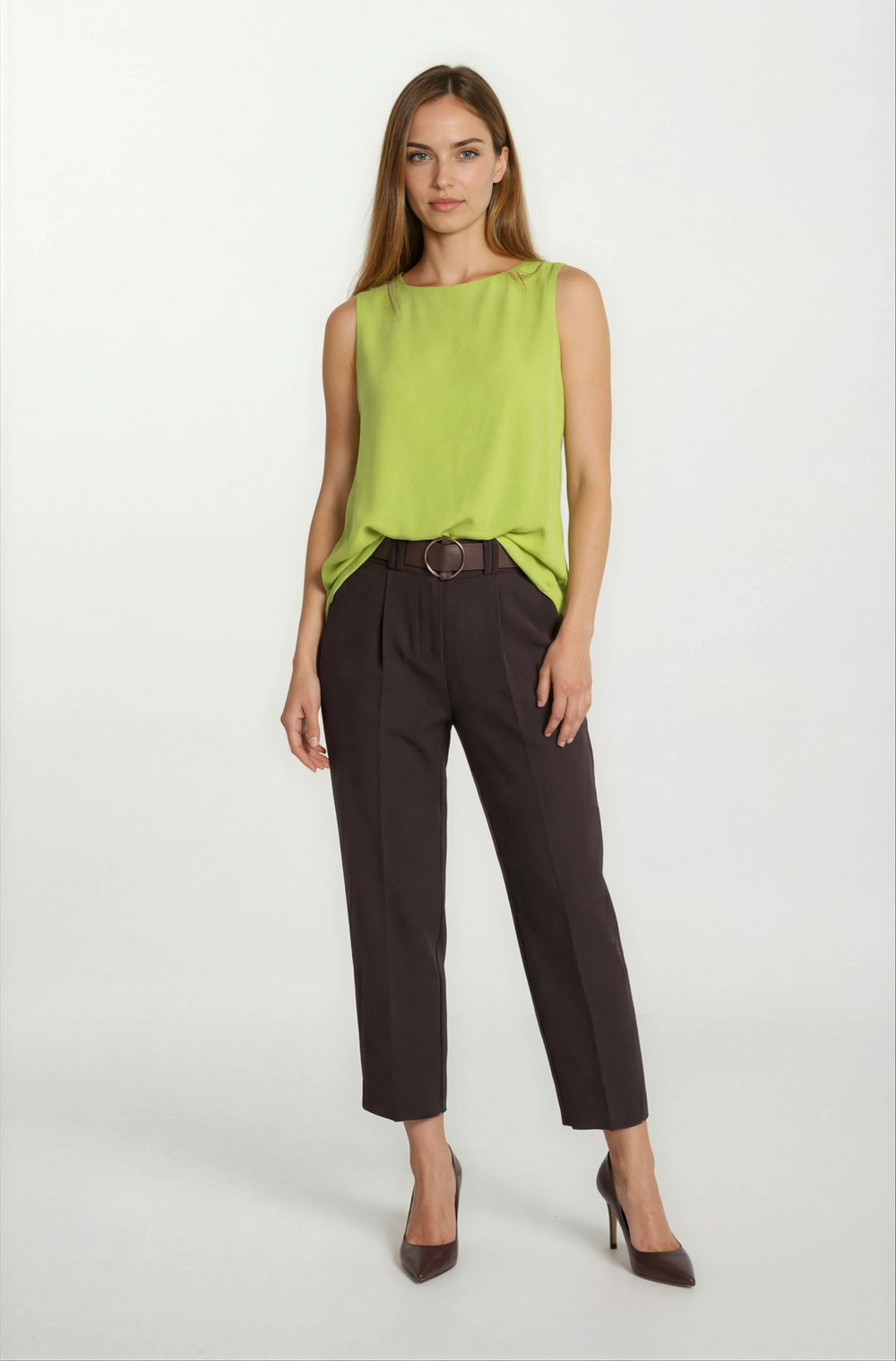 Loretana Kolsuz Rahat Kesim Bluz YAĞ YEŞİLİ