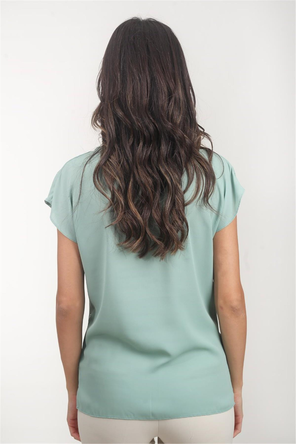 Malvino V Yaka Taşlı Buluz MİNT