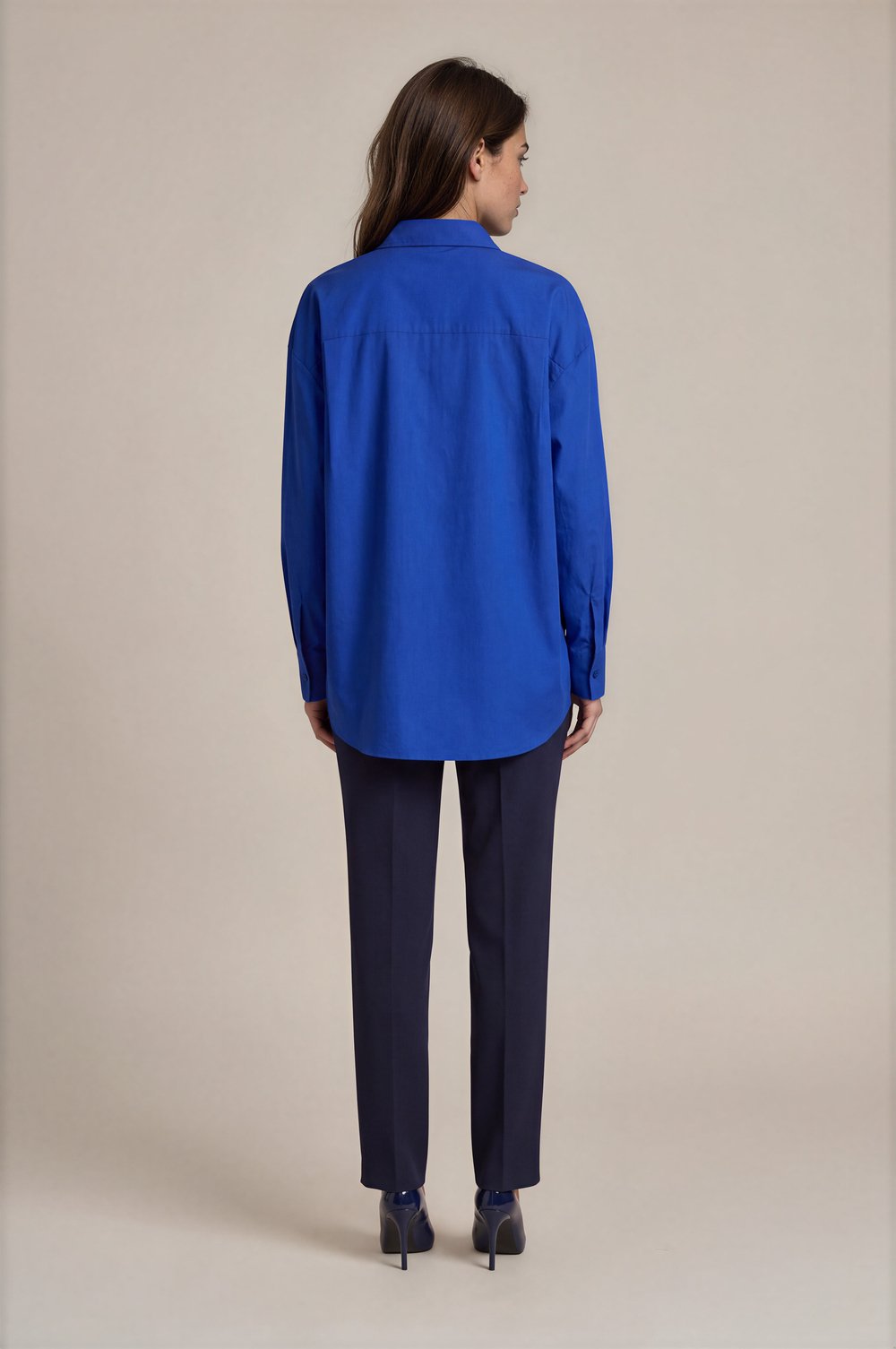 Oversize Gizli Patlı Poplin Gömlek SAKS