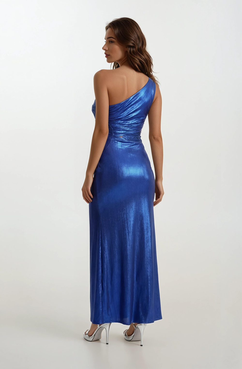 Pailhas İnce Tek Askılı Beli Açık Uzun Abiye Elbise SAKS