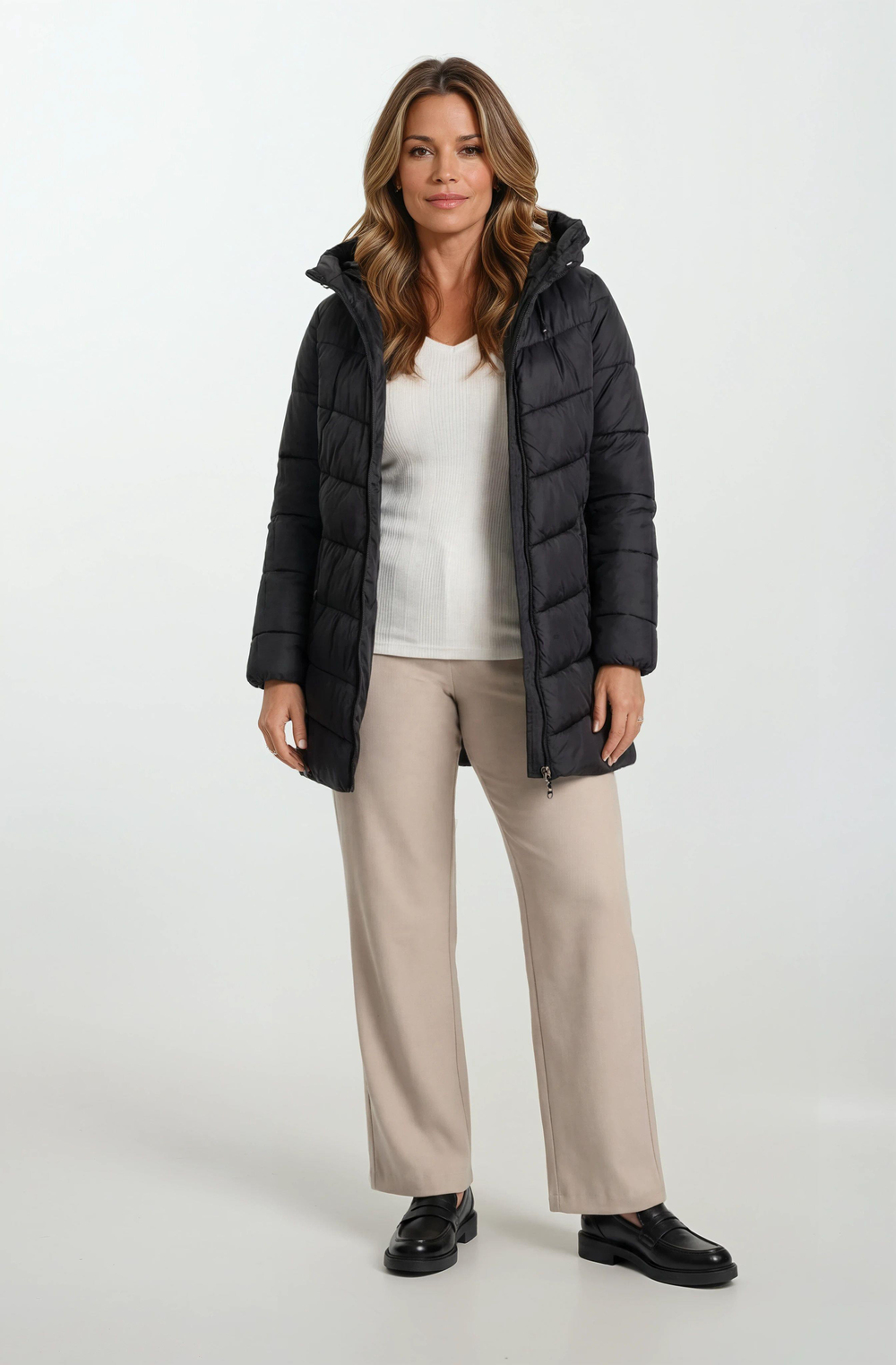 Primillo Nordic Uzun Kapüşonlu Şişme Mont SİYAH