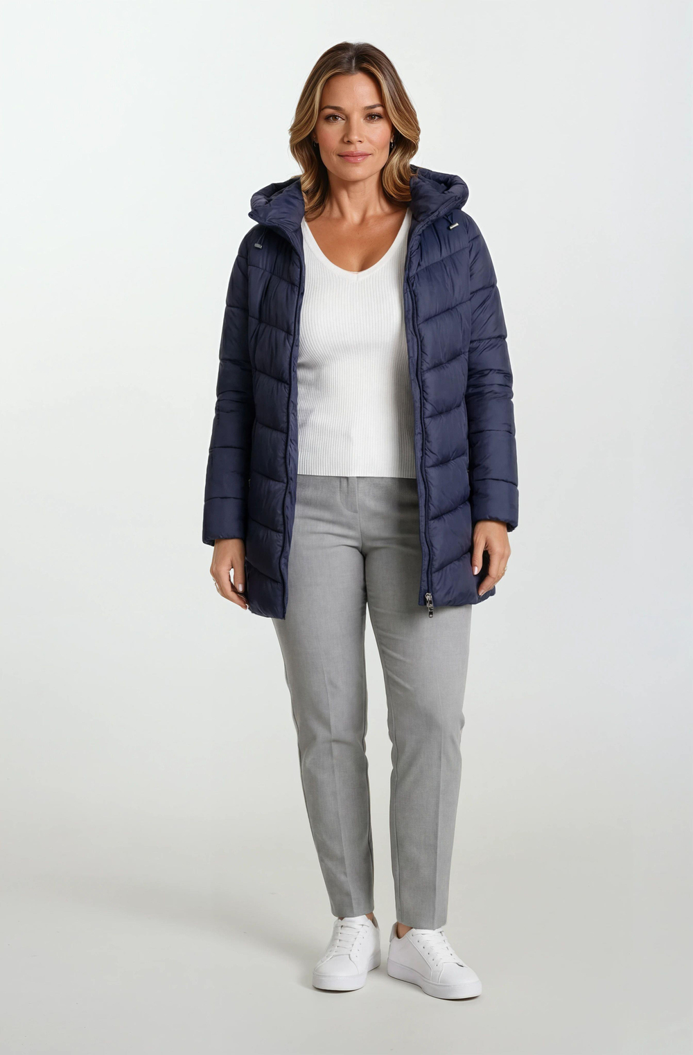 Primillo Nordic Uzun Kapüşonlu Şişme Mont LACİVERT