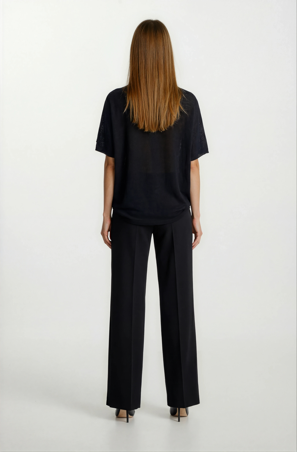 Provido V Yaka Düşük Kol Triko SİYAH