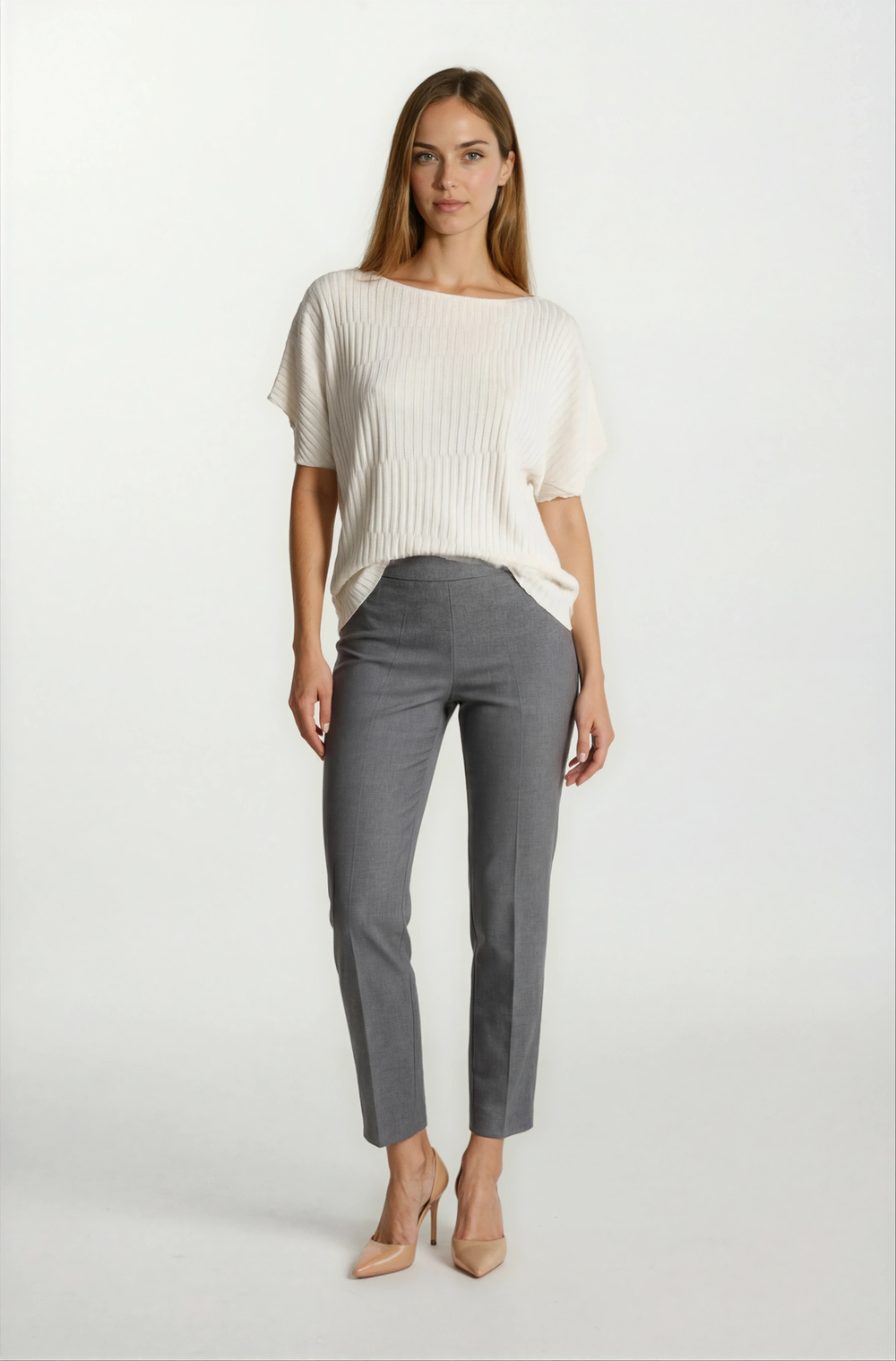 Riniero Kayık Yaka Kısa Kol Triko BEJ