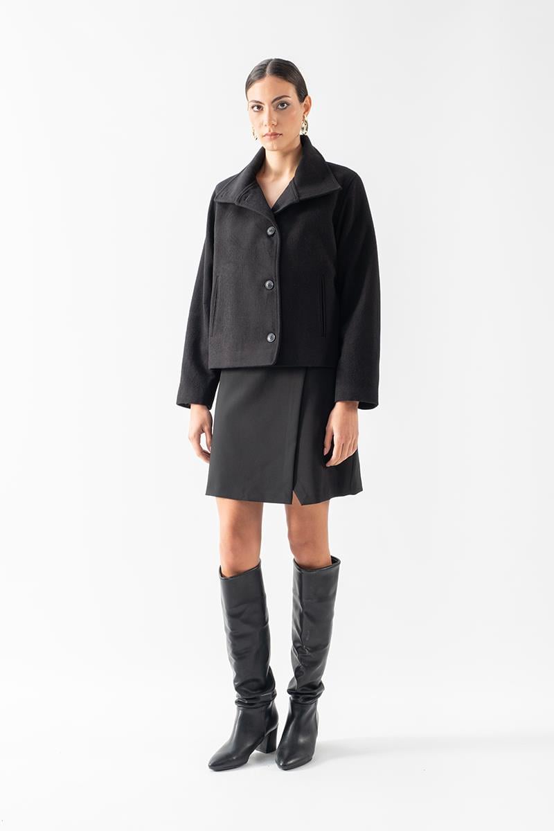 Rowlands Dik Yaka Flota Cepli Kap SİYAH