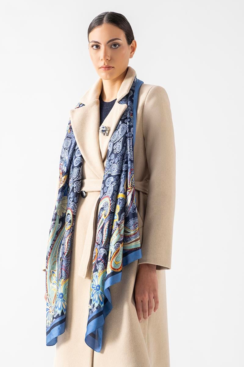 Soderbergh Desenli Şal LACİVERT