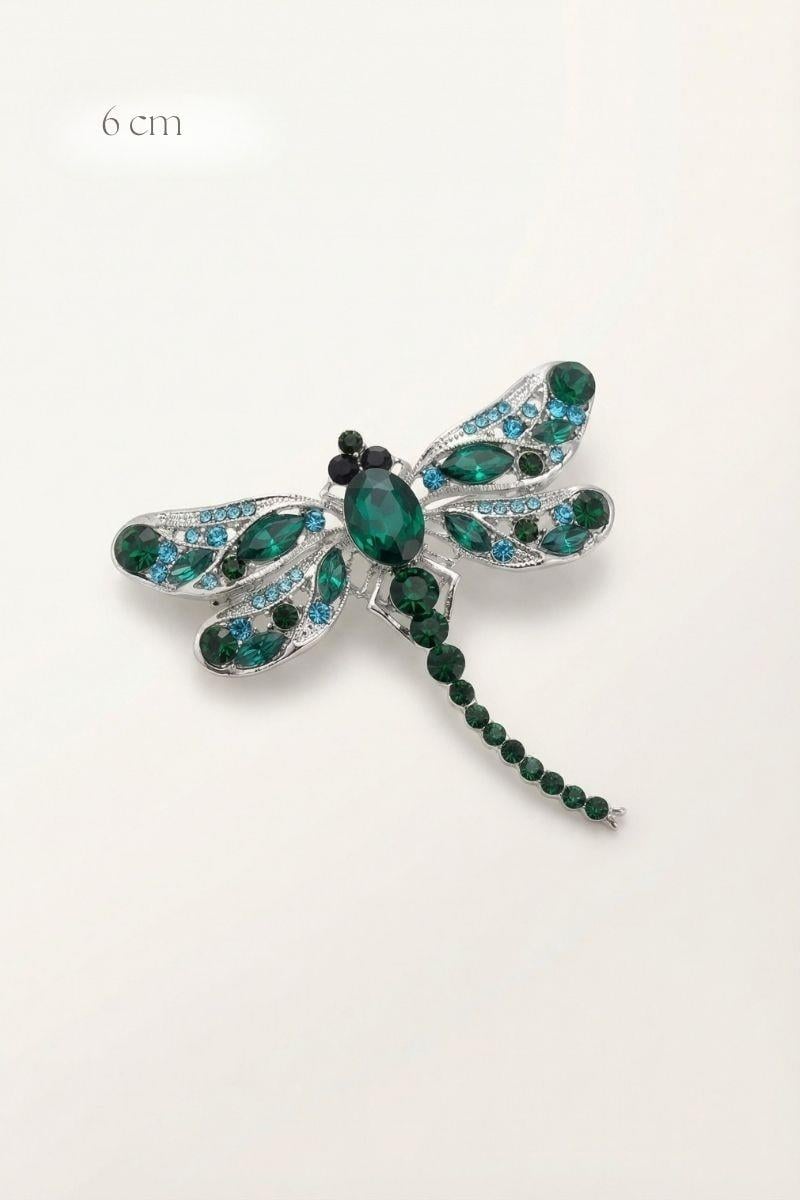 Taşlı Yusufçuk Broş 6 cm TURKUAZ