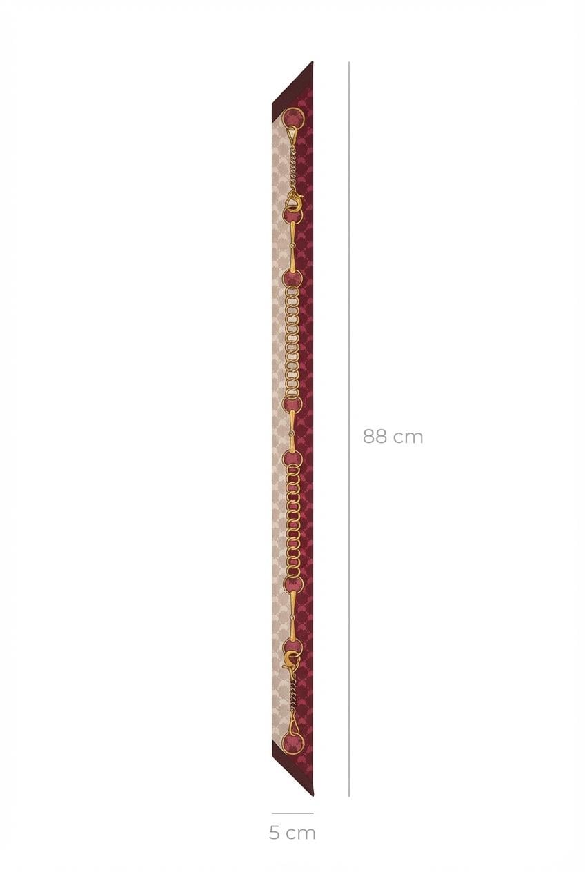 Twilly İnce Fular 88x5 cm BORDO