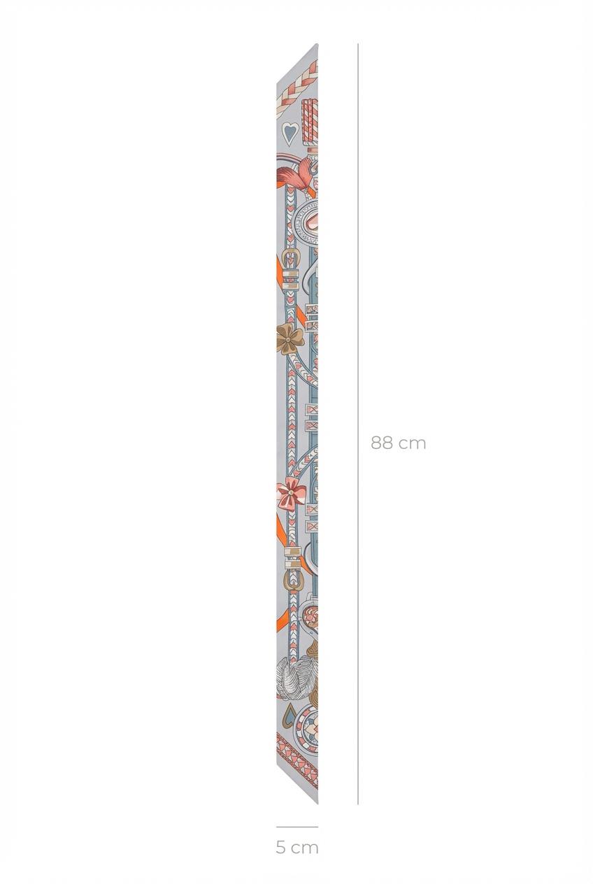 Twilly İnce Fular 88x5 cm GRİ