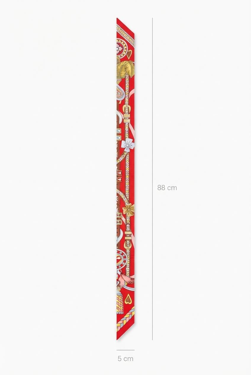 Twilly İnce Fular 88x5 cm KIRMIZI