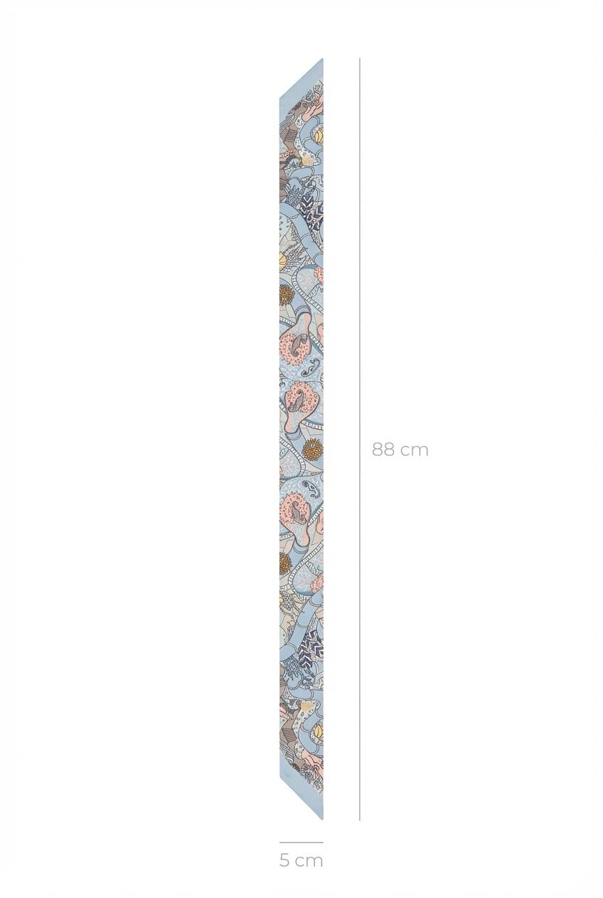 Twilly İnce Fular 88x5 cm MAVİ