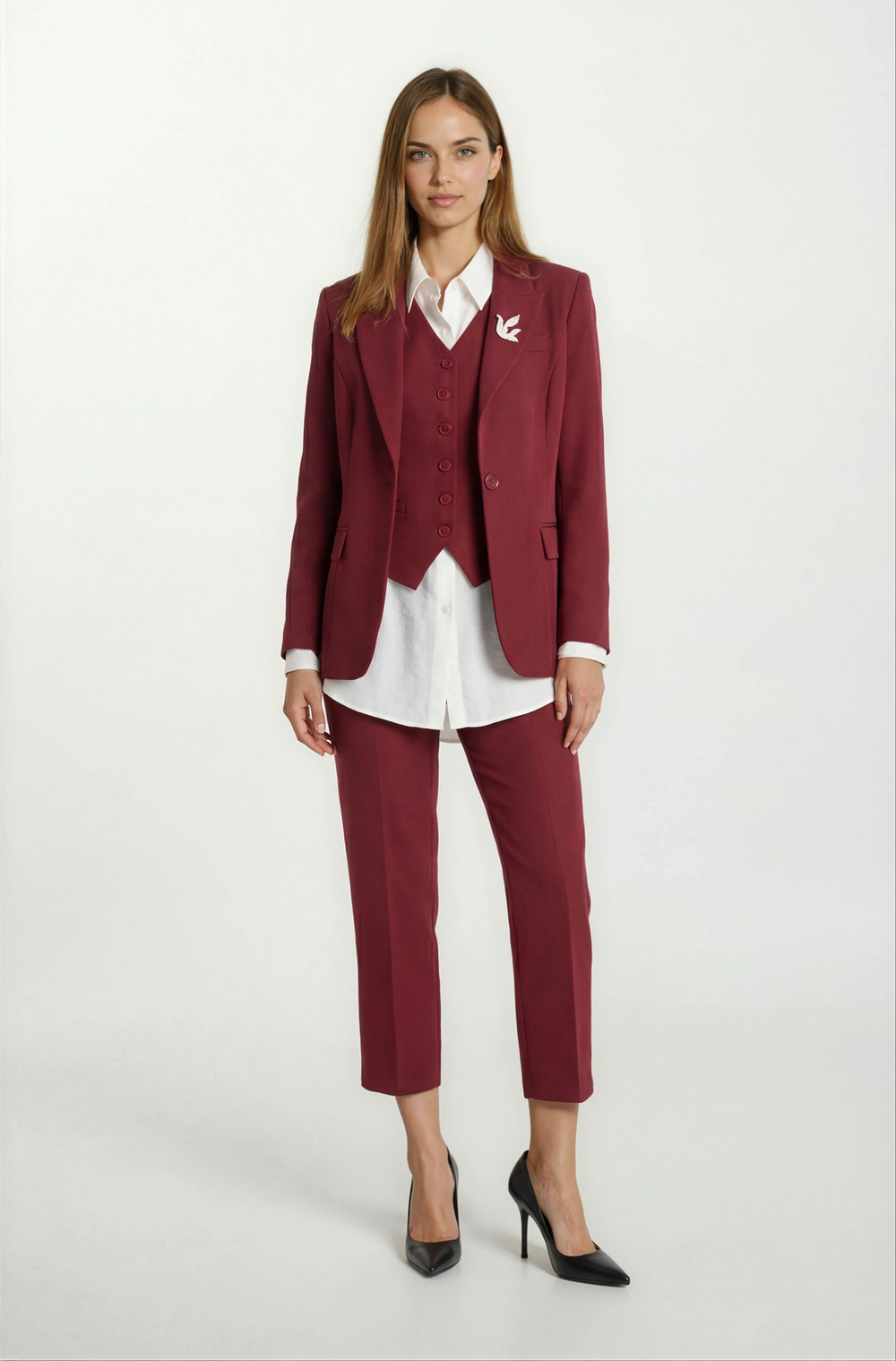 Valletta V Yaka Kulplu Flota Cep Yelek BORDO