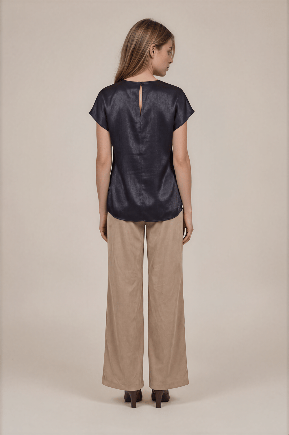 Yüksek Bel Fitilli Kadife Bol Paça Pantolon CAMEL