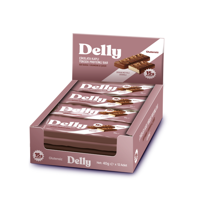 Çikolata Kaplı Orman Meyveleri Aromalı Yüksek Proteinli Bar 12 Adet X 40 g