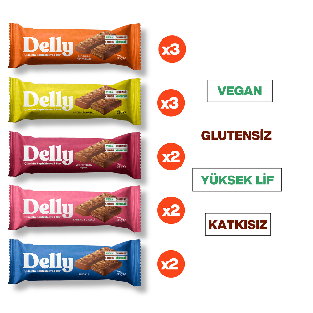 Çikolata Kaplı Vegan Meyveli Bar Karışık Kutu 12 Adet X 35 g