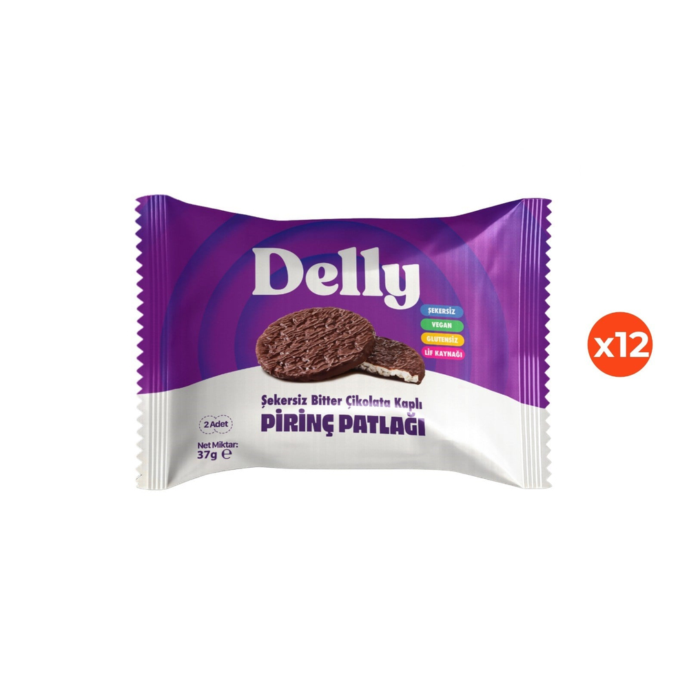 Şekersiz / Çikolata Kaplı / Pirinç Patlağı  12 Adet X 37 g