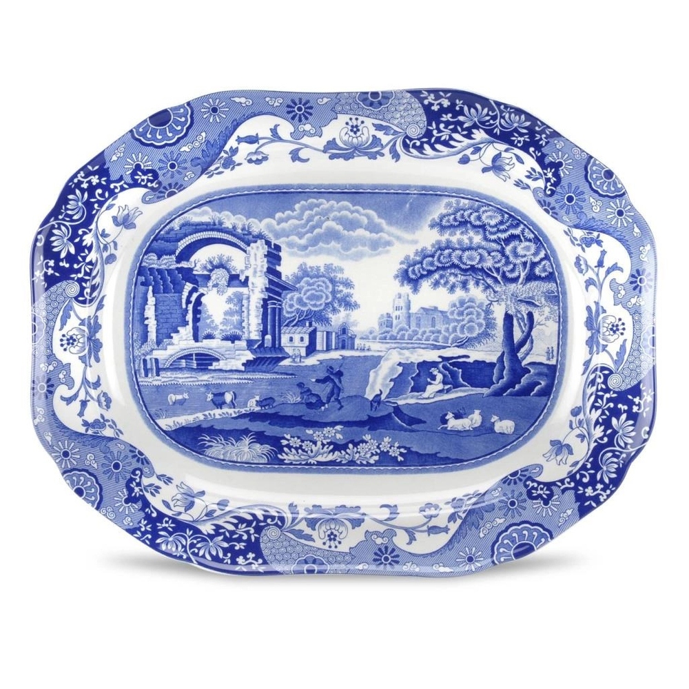 Blue Italian 41 Cm Oval Servis