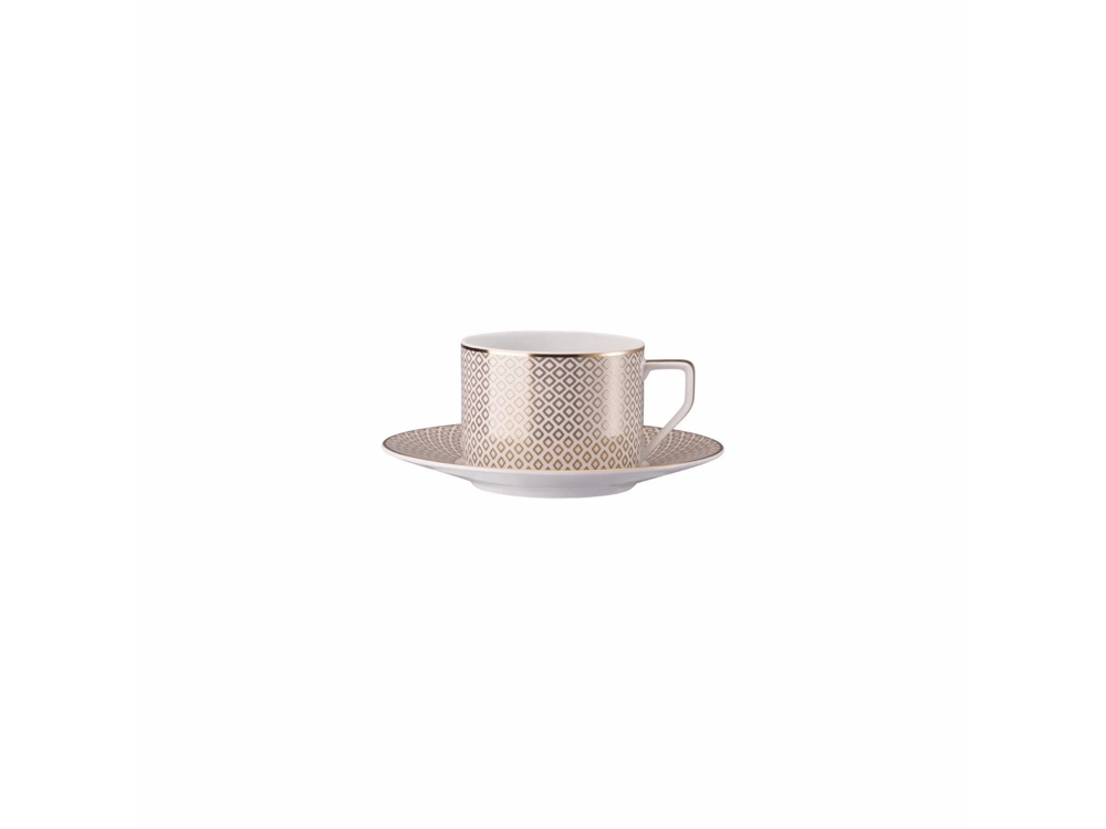 Carreau Beige Çay Fincan-Tabak