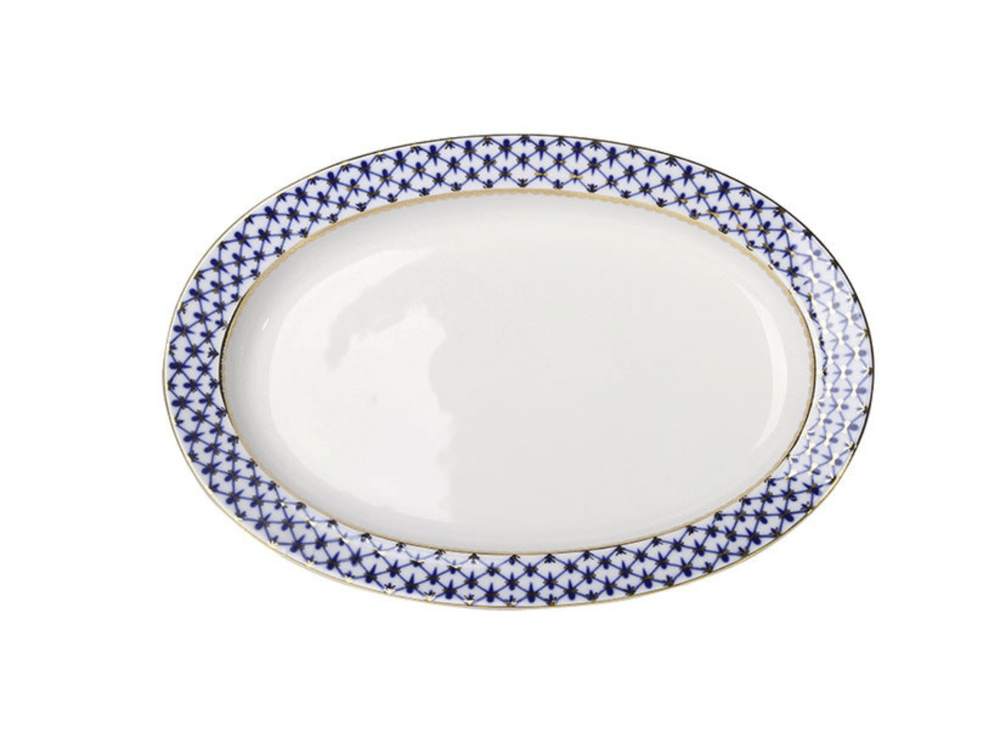 Cobalt Net Oval Servis Tabağı 24 cm 