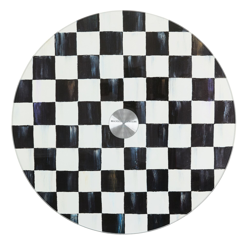 Courtly Check Glass Lazy Susan