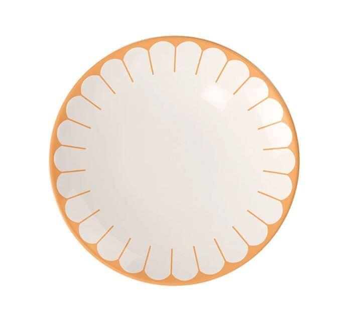 FLEUR SOLEIL TURUNCU PORSELEN PASTA TABAĞI 21 CM