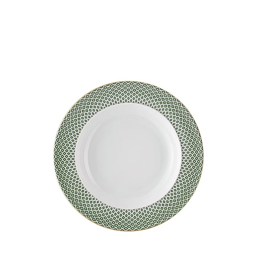 Francis Carreau Yeşil Porselen Çukur Tabak 22 cm